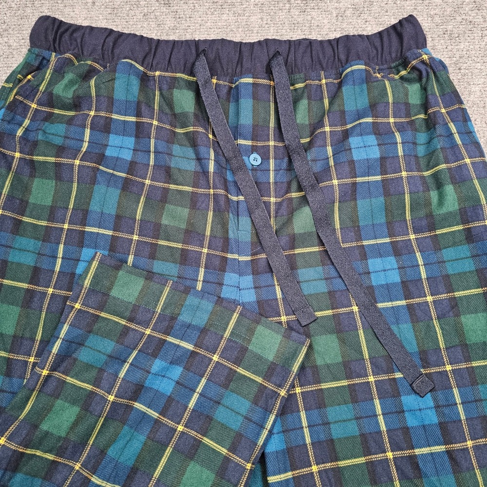 Nautica Pajama Pants Mens Plaid Sleepwear Lounge‎ Bottoms Blue Green Large L